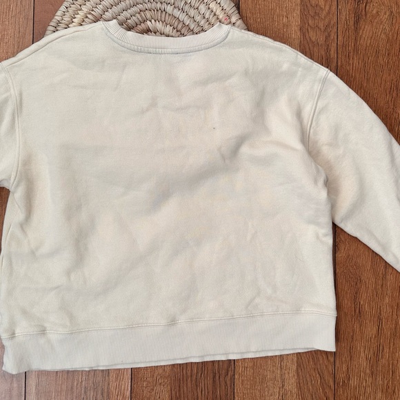 Zara Cream Colored Sweatshirt with Black Embroidered Line Abstract Art - Picture 5 of 8